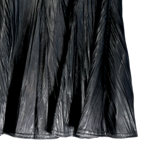 Vintage Joseph Ribkoff Faux Leather Midi Skirt Womens Size 14 Black Pull On - Picture 6 of 9